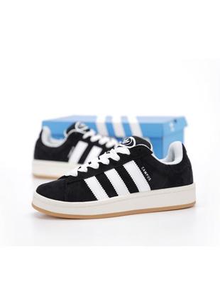 Жіночі кросівки adidas nizza campus black white адідас кампус чорного з білим кольорів