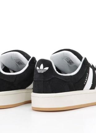 Жіночі кросівки adidas campus black white адідас кампус чорного з білим кольорів4 фото