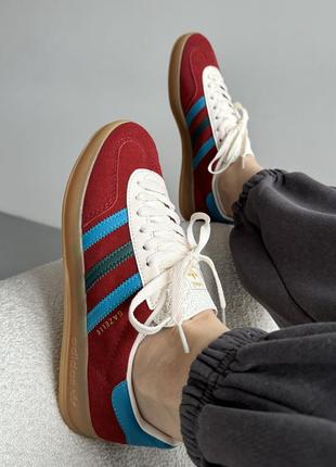 Кроссовки adidas gazelle red blue white, женские кроссовки, мужские кроссовки, адидас газели9 фото