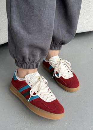 Кроссовки adidas gazelle red blue white, женские кроссовки, мужские кроссовки, адидас газели7 фото