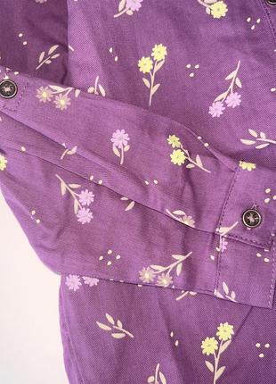 Блузка котонова фіалкового кольору в квітковий принт. 100% котон // бренд: ovs //розмір: 984 фото