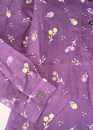 Блузка котонова фіалкового кольору в квітковий принт. 100% котон // бренд: ovs //розмір: 986 фото