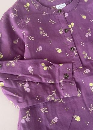 Блузка котонова фіалкового кольору в квітковий принт. 100% котон // бренд: ovs //розмір: 987 фото