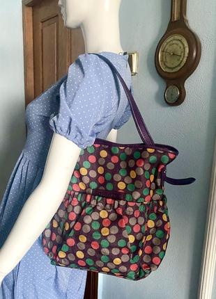 Сумка холст шкіра горох франція