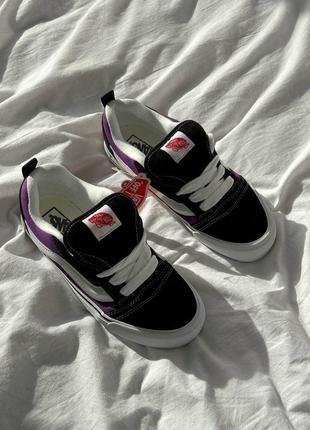 Кеди vans knu skool purple black white4 фото