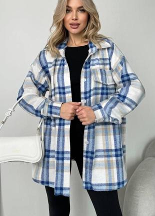 Сорочка байка туреччина в клітинку блакитна червона зелена біла