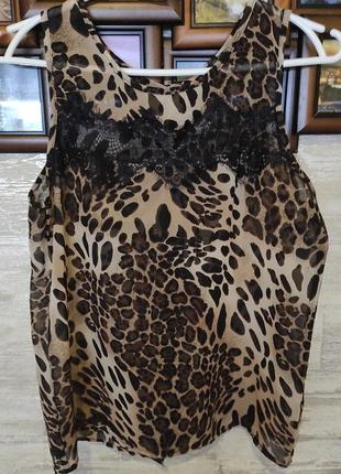 Шифонова блузка леопард1 фото