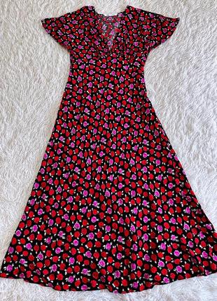 Стильное платье zara цветочный принт7 фото