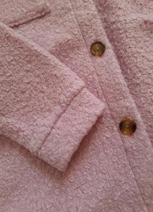 Довга тепла рожева пудрова сорочка пальто тедді буклє баранчик9 фото