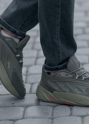 Мужские текстильные, зеленые, стильные кроссовки adidas ozelia. от 41 до 45 р. 0756 ал демисезонные6 фото