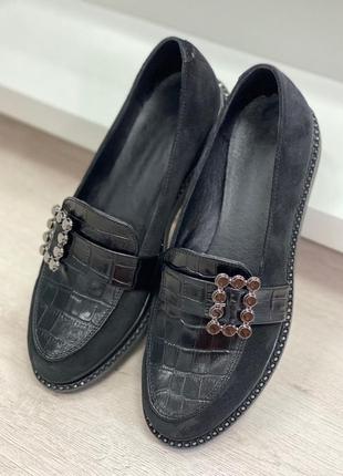 Лофери з італійської шкіри лофы замшеві туфлі шкіряні туфлі