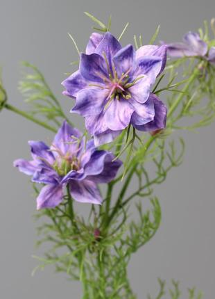 Искусственная ветвь нигелла, фиолетового цвета, 67 см. цветы премиум-класса для интерьера, декора, фотозоны