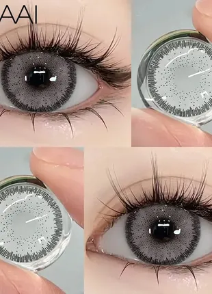 Кольорові контактні лінзи для очей світло-сірі, без діоптрій + контeйнeр5 фото