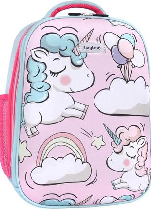 Ортопедический школьный рюкзак для девочки 1 2 3 4 5 класс, каркасный детский портфель в школу, пудровый6 фото