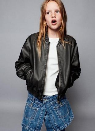 Куртка zara бомбер байкерка на девушку 8-9 лет 122-128-134