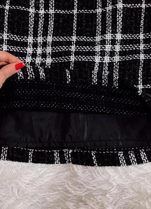Стильная твидовая юбка new look в полоску с блестящим вкраплением9 фото