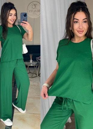 Sale🔥 брючный костюм жатка оверсайз