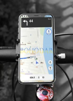 Велотримач для телефону смартфону trizand 18282 кріплення кронштейн для велосипеда універсальний 22.2-31.8 мм 5.7-11 см польща!6 фото