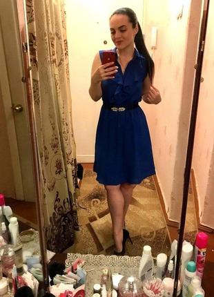 Красивое синее платье на выход и на каждый день4 фото