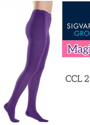 Компресійні колготки sigvaris magic ccl2, р.medium plus long, фіолетовий колір