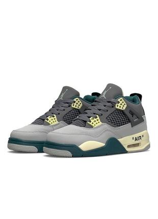 Nike air jordan 4 retro сірі з зеленим