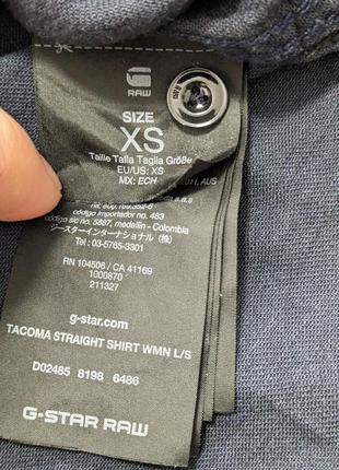 Сорочка g star tacoma straight shirt wmn, size xs, плечі  37, підпахви 46, руеав від плеча 56 довжина 717 фото