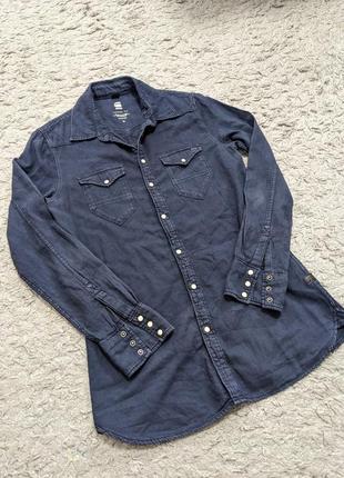 Сорочка g star tacoma straight shirt wmn, size xs, плечі  37, підпахви 46, руеав від плеча 56 довжина 714 фото
