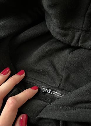 Чорний худі зара zara кенгурушка черный худи толстовка2 фото