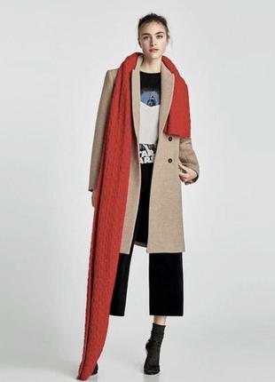 Zara шерстяное пальто, двубортное пальто, пальто3 фото