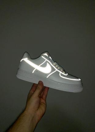 Nike air force 1 reflective рефлективные кроссовки найк в белом цвете (36-40)💜