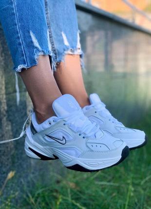 Nike m2k tekno жіночі шкіряні кросівки найк в білому кольорі (36-40)💜1 фото