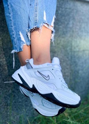Nike m2k tekno жіночі шкіряні кросівки найк в білому кольорі (36-40)💜6 фото