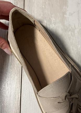 Лоферы, туфли кожаные 37р беж