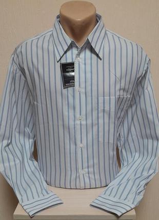 Шикарная белая рубашка в голубую полоску walbusch extraglatt с биркой, молниеносная отправка