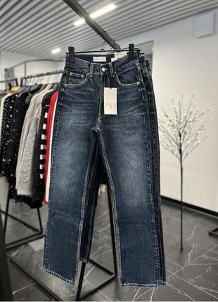 Прямі джинси zara straight fit