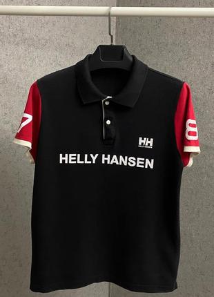 Черная футболка поло helly hansen