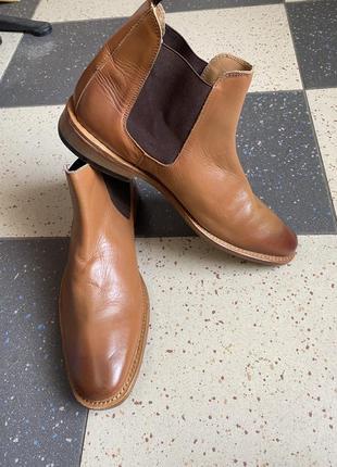 Шкіряні руді черевики челсі original kensington1 фото