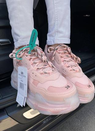 Balenciaga triple s clear sole pink3 фото