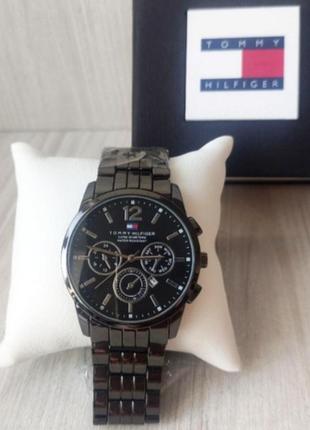 Стильные мужские часы tommy hilfiger black1 фото