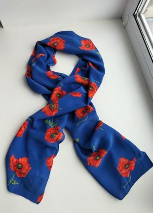 Красивий фірмовий шовковий шарф cristian fischbacher! оригінал!7 фото