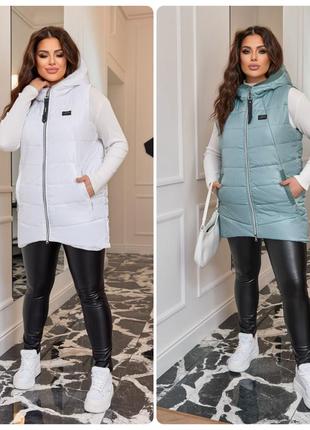 Стильна подовжена демісезона жилетка