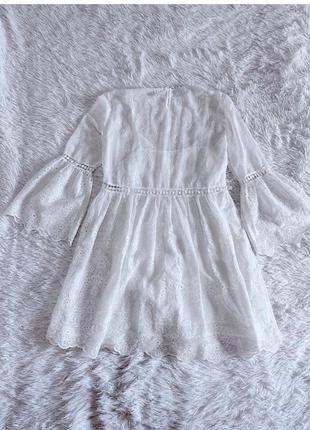 Мереживна сукня від zara, сукня із мережива, біла сукні міні, романтична сукня, літнє плаття, літня сукня3 фото