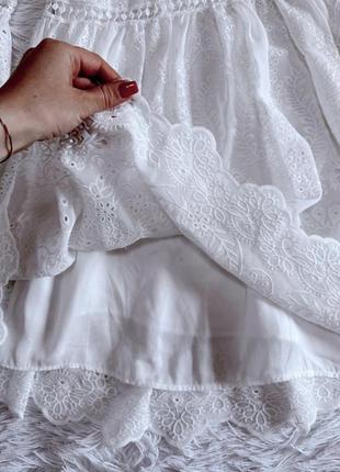 Мереживна сукня від zara, сукня із мережива, біла сукні міні, романтична сукня, літнє плаття, літня сукня4 фото