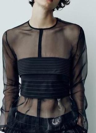 Zara - органза #топ #рубашка #блузка