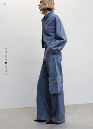 Широкие  джинсы карго mango оригинал р.36 ,383 фото