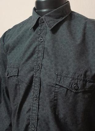 Шикарная мужская рубашка серого цвета в принт пейсли hugo boss slim fit made in bangladesh6 фото