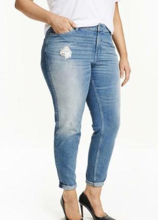 Зауженные стречевые джинсы h&m girlfriend на высокий рост 28 uk4 фото