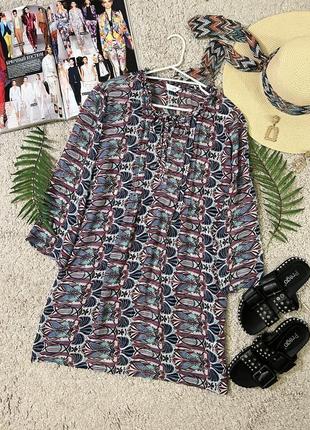 Легка шифонова туніка в яскравий принт. №69/1