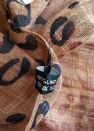 Леопардовий шарф шаль з льону5 фото