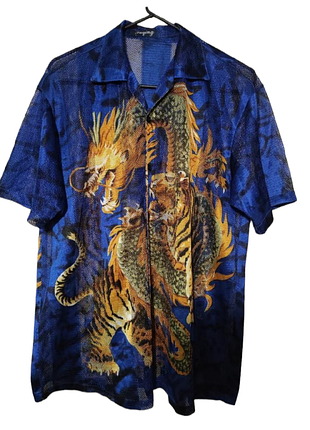 Рубашка мужская, летняя, продуваемая, яркая